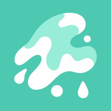 Deniz köpüğü yeşili ve inci beyazıyla modern bir suluboya sıvı mermer deseninin düz vektör çizimi. Dijital tasarım, arkaplan ve zarif baskı dekoru için ideal.