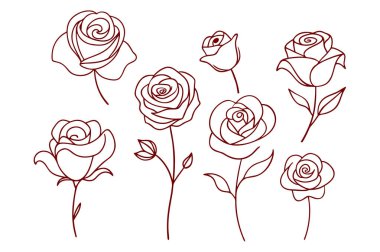 Gül çiçeği çizgisi sanatının cazibesini keşfedin, modern projeler için ideal, düğün dekoru, çiçek desenleri, ve yaratıcı dijital sanat eserleri. Tasarımlarına zarafet ve sadelik katmak için mükemmel..