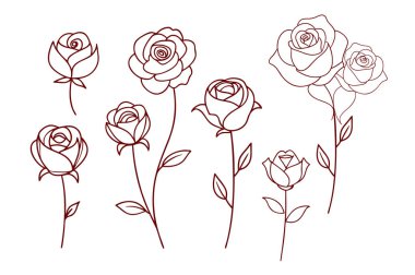 Gül çiçeği çizgisi sanatının cazibesini keşfedin, modern projeler için ideal, düğün dekoru, çiçek desenleri, ve yaratıcı dijital sanat eserleri. Tasarımlarına zarafet ve sadelik katmak için mükemmel..