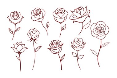Gül çiçeği çizgisi sanatının cazibesini keşfedin, modern projeler için ideal, düğün dekoru, çiçek desenleri, ve yaratıcı dijital sanat eserleri. Tasarımlarına zarafet ve sadelik katmak için mükemmel..