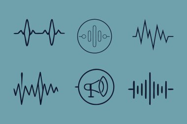 Temiz ve modern ses dalgaları çizgisi çizgisi vektörü ses, müzik ve medya projeleri için mükemmel. Özelleştirmesi kolay ve dijital tasarım ve markalaşma için ideal.