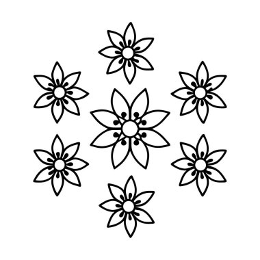 Karmaşık botanik tasarımları içeren zarif siyah çiçek süsleme vektörü seti dekoratif projeler, davetiyeler, çerçeveler ve şık grafik tasarımları için mükemmeldir..