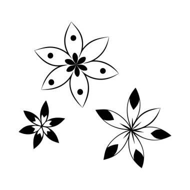 Karmaşık botanik tasarımları içeren zarif siyah çiçek süsleme vektörü seti dekoratif projeler, davetiyeler, çerçeveler ve şık grafik tasarımları için mükemmeldir..