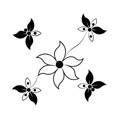 Karmaşık botanik tasarımları içeren zarif siyah çiçek süsleme vektörü seti dekoratif projeler, davetiyeler, çerçeveler ve şık grafik tasarımları için mükemmeldir..