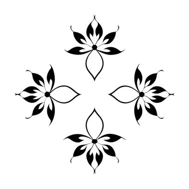 Karmaşık botanik tasarımları içeren zarif siyah çiçek süsleme vektörü seti dekoratif projeler, davetiyeler, çerçeveler ve şık grafik tasarımları için mükemmeldir..