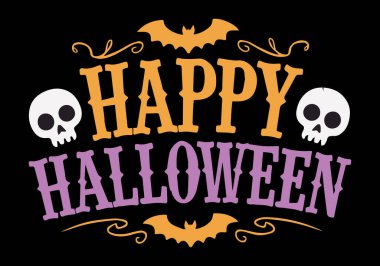 Afiş, poster ve tasarım için Mutlu Cadılar Bayramı vektör çizimleri arka plan tasarımı. Cadılar Bayramı vektörü arkaplan resmi.