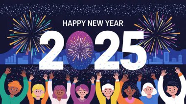 Işıldayan numaralarla dolu 2025 yılınız kutlu olsun. Mutlu yıllar 2025. Mutlu Noeller ve Mutlu Yıllar Arkaplanı.