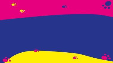 Neşeli pençe izleriyle parlak renkler içeren dinamik soyut bir arkaplan. Yaratıcılık ve oyunculuk duygusu olan eğlenceli ve enerjik bir atmosfere ihtiyaç duyan tasarımlar için mükemmel..