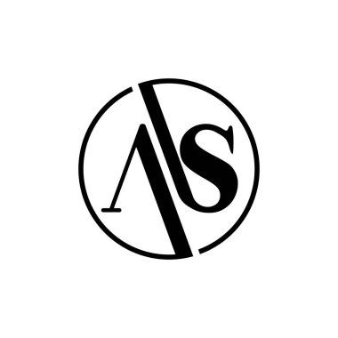 A ve S harflerini dairesel biçimde içeren zarif minimalist logo tasarımı. Markalaşma, kurumsal kimlik ya da tasarım ilhamı için ideal. Temiz ve modern bir görünüm..