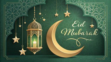 Kurban Bayramı vektörü - adha Mübarek bayrak tasarımı