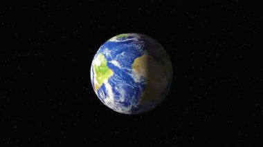 Uzayda Dönen Dünya Canlandırması - Siyah zemin üzerinde Yüksek Kaliteli Stok Görüntüsü