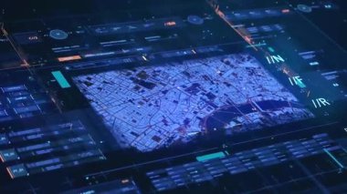 Fütüristik Dijital Arayüz the 124; Yüksek Teknolojik Veri Kontrol Paneli Canlandırması, Gen ve Beynin Dijital Geleceksel Canlandırması ve Bilimle İlgili vs..