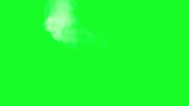 Beyaz Duman Animasyonunu Patlatıyor: Yeşil Ekran Arkaplanında Dikey Kabarık Patlama
