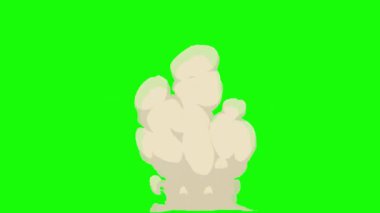 Çizgi film Duman ve Sis Animasyon Paketi - 124; Yeşil Ekran Arkaplanı Üzerinde Çoklu Duman Efekti