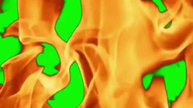  Yeşil Arkaplana Karşı Canlı Alevler (124; Yüksek Kontrastlı Ateş Animasyonu)