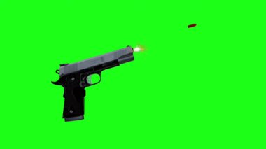 Yeşil Ekran 'da Tabanca Çekimi (124.000); HD' de Silah Ateşi Füze Videosu
