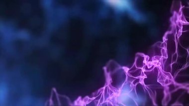 Renkli Geometrik Şekil ile Soyut Dijital Ağ Görselleştirmesi