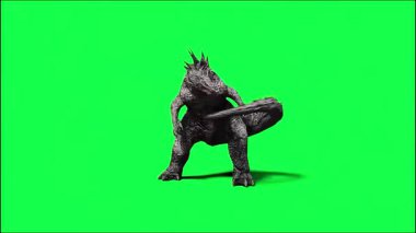 Yeşil Ekranda Yürüyen ve Kükreyen 3D Godzilla Modeli VFX & Canlandırmaya Hazır