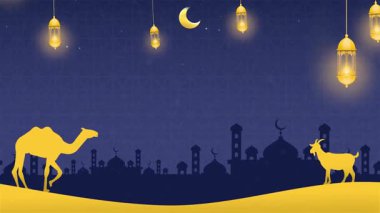 Yeşil Ekran İslami Festival Şablonu ile Kurban Canlandırılmış Arkaplan
