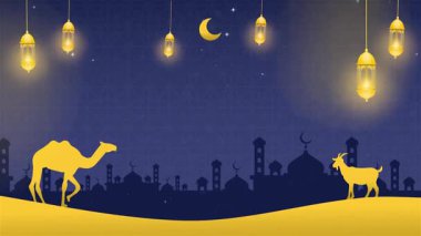 Yeşil Ekran İslami Festival Şablonu ile Kurban Canlandırılmış Arkaplan