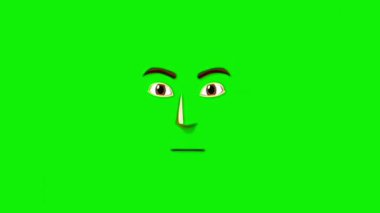 Yeşil Arkaplanda Çizgi Film Yüzü İfade Etme Grafikleri