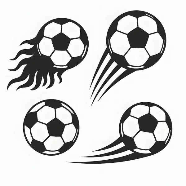 Yanan Futbol Topu Vektörü Futbol Hız ve Hareket Tasarım Elementleri