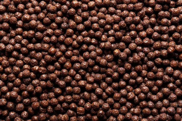 Vista Superior Con Una Pila Cereales Chocolate Fondo Marco Completo Imagen De Stock
