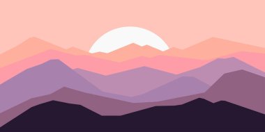 Dağların arkaplan illüstrasyonu 