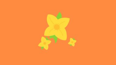 Turuncu arkaplanlı sarı çiçekler. 