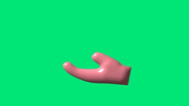 Yeşil ekranlı 3D pembe el 