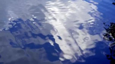 Dalgalanan Suda Yansımalarla Yüzen Ördeklerin Hava Görüntüsü