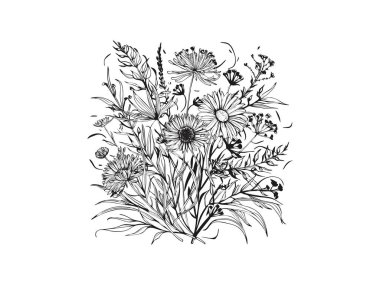 Flowers, Wildflowers Eps Files, Flowers Garden, Hand-draw Flowers clipart