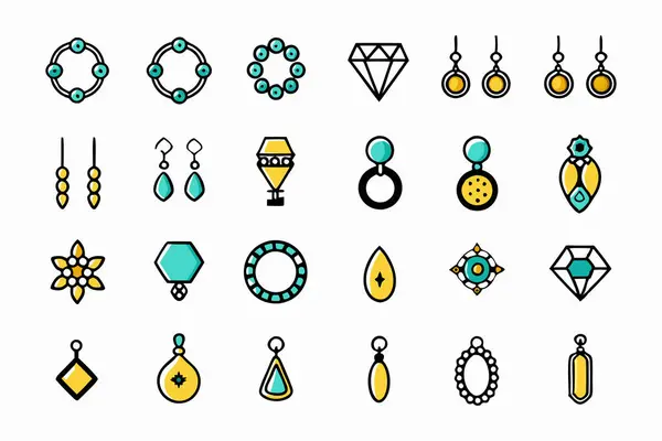 Stock vector Earring jewelry icons vector illustration 