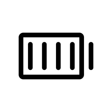 Web ve Uygulama Tasarımı, Tam Güç Seviyeleri, Enerji Göstergeleri ve Dijital Platformlar için Batarya Statüsü Temsili, Temiz Enerji Sembolizmi ile Modern Markalaşma ve Teknoloji Arayüzlerinin Geliştirilmesi için Parlak Siyah ve Beyaz Batarya Simgesi İdeal