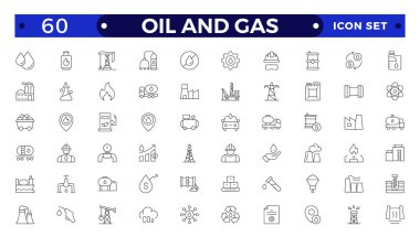 Petrol ve doğalgaz ince çizgi ağ simgesi seti. Taslak simge koleksiyonu. Yağ ve gaz ikonu seti. Yakıt, rafineri, petrol, petrol kuyusu, benzin pompası, kıyı platformu, kayganlaştırıcı, yağ fıçısı ve mor içeriyor