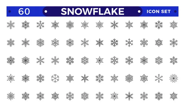 stock vector snowflakes outline icon set such as pack of simple snowflake, snowflake winter, snowflake, icons for report, presentation, diagram, web desig