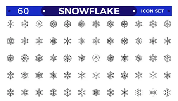 stock vector snowflakes outline icon set such as pack of simple snowflake, snowflake winter, snowflake, icons for report, presentation, diagram, web desig