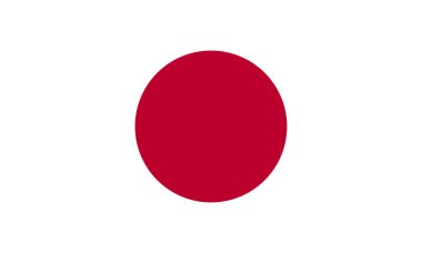 Japonya bayrağı. Vektör tasarımı.