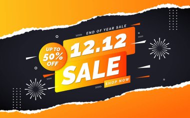 12 süper satış. Düzenlenebilir metin efekti. Bayrak.