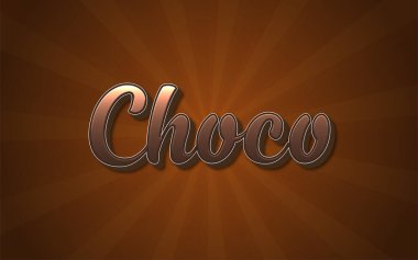 Choco 3d düzenlenebilir metin biçimi tasarımı