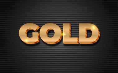  Altın 3d düzenlenebilir metin biçimi tasarımı 