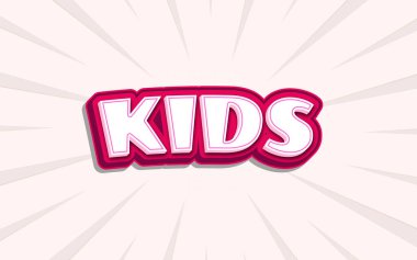 Çocuklar 3d metin efekti şablon prim biçimi