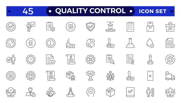 stock vector Quality control Outline icon set. Containing inspection, evaluation, product, quality assurance, process, testing, Pictograms and infographics for mobile apps