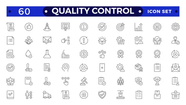 stock vector Quality control Outline icon set. Containing inspection, evaluation, product, quality assurance, process, testing, Pictograms and infographics for mobile apps