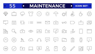 Bakım Taslak simgeleri koleksiyonu. Konfigürasyon, bakım, servis, aletler, anahtar, teçhizat içeriyor. Web sitesi pazarlama, logo, uygulama, şablon, ui, vs. için