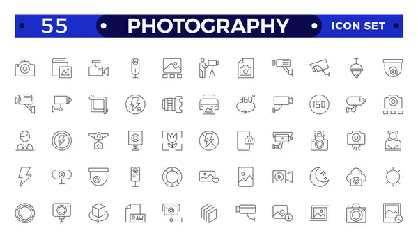 stock vector Photography icon set. Camera, photographer, video, photo and more. Photography studio. Camera icon set. Take photo and video camera icons collection