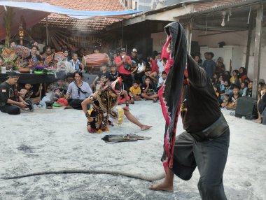 Surabaya, Indonesia - 28 July 2024: female performers of the traditional Jaranan performing arts clipart