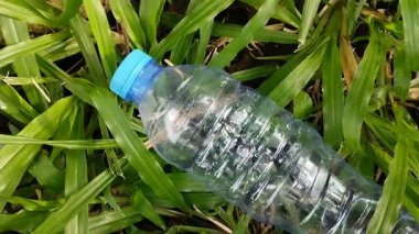 Plastik şişe atıkları dikkatsizce doğaya atılıyor. Plastik kirliliği kavramı