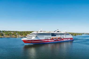 Stockholm, İsveç - 13 Haziran 2023: Feribot Viking Hattı Grace Baltık denizinde
