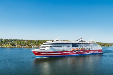 Stockholm, İsveç - 13 Haziran 2023: Feribot Viking Hattı Grace Baltık denizinde